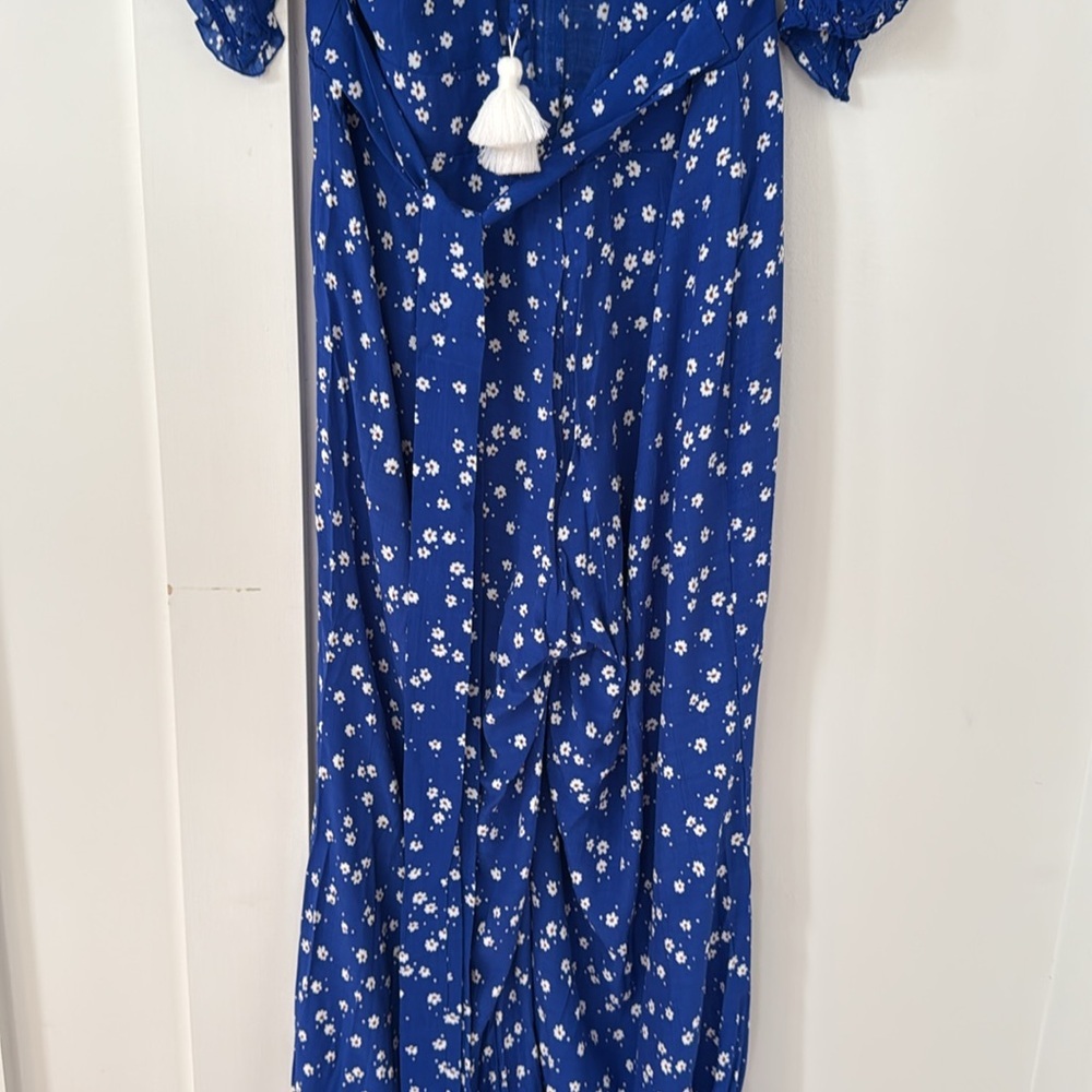 NWT Tuckernuck Faithful The Brand La Villa Cobalt Blue Wide-Leg Jumpsuit 6 - Picture 8 of 14